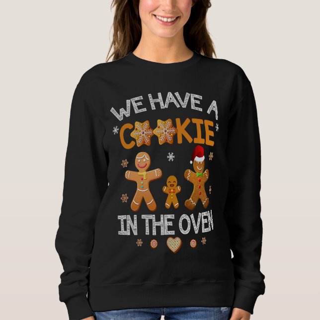 Sweatshirt Gingerbread Christmas Couple Pregnancy Announcemen (Devant)