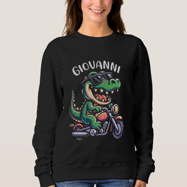 Sweatshirt Giovanni Funny Alligator Design pour garçons Nom G (Devant)