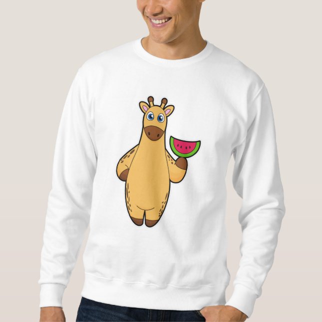 Sweatshirt Girafe à Manger avec de la pastèque (Devant)