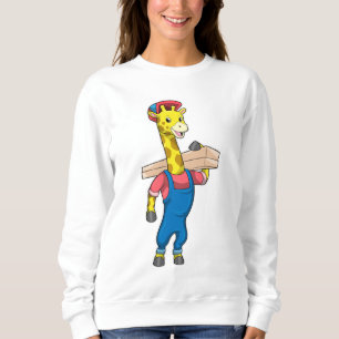 Sweatshirt Girafe as Carpenter with Wood