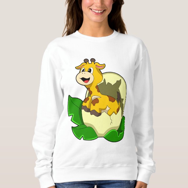 Sweatshirt Girafe aux feuilles et oeufs (Devant)