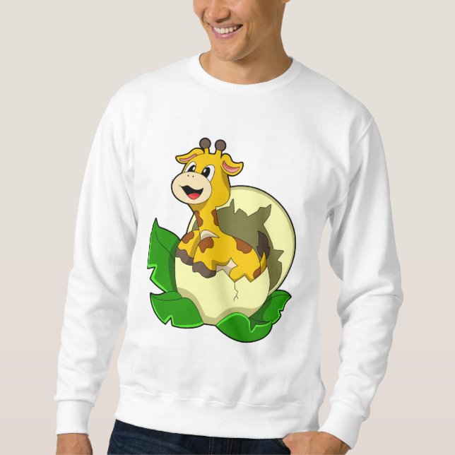 Sweatshirt Girafe aux feuilles et oeufs (Devant)