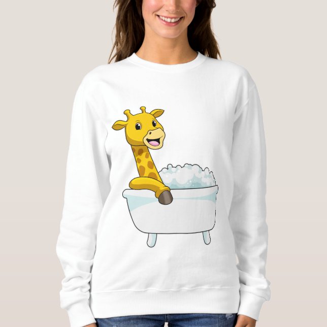 Sweatshirt Girafe avec baignoire avec mousse (Devant)