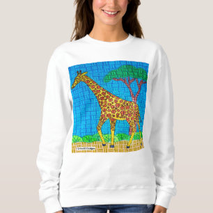 Sweatshirt Girafe (blanc) - Sweat-shirt pour femme