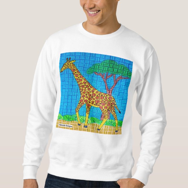 Sweatshirt Girafe (blanc) - Sweat-shirt pour hommes (Devant)