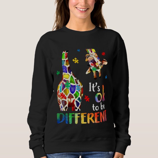 Sweatshirt Girafe C'est Ok D'être Différent Autisme Sensibili (Devant)