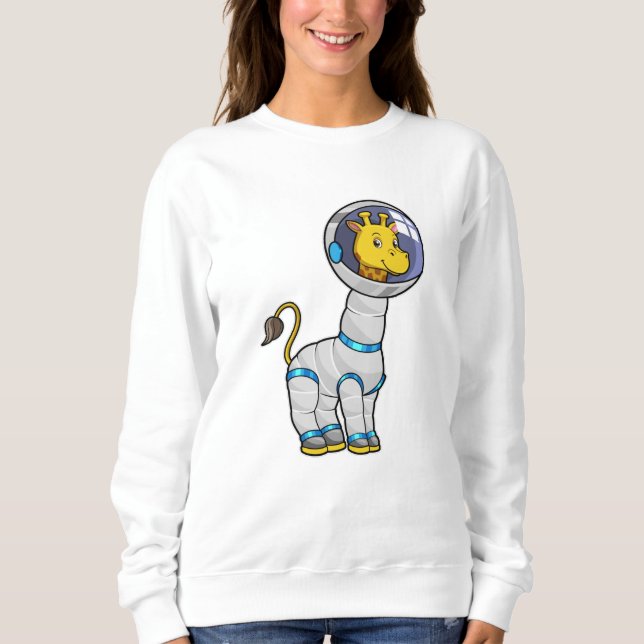 Sweatshirt Girafe en astronaute dans une sphère de verre (Devant)