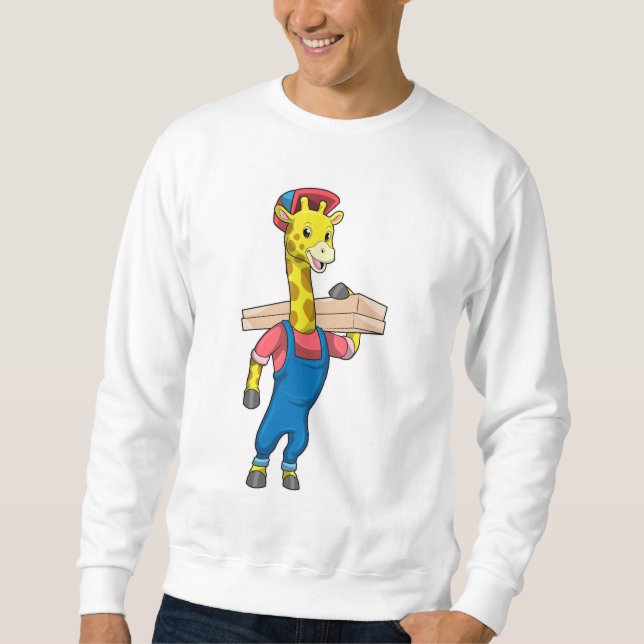 Sweatshirt Girafe en charpentier avec du bois (Devant)
