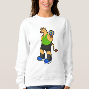 Sweatshirt Girafe en tant que joueur de volleyball avec volle