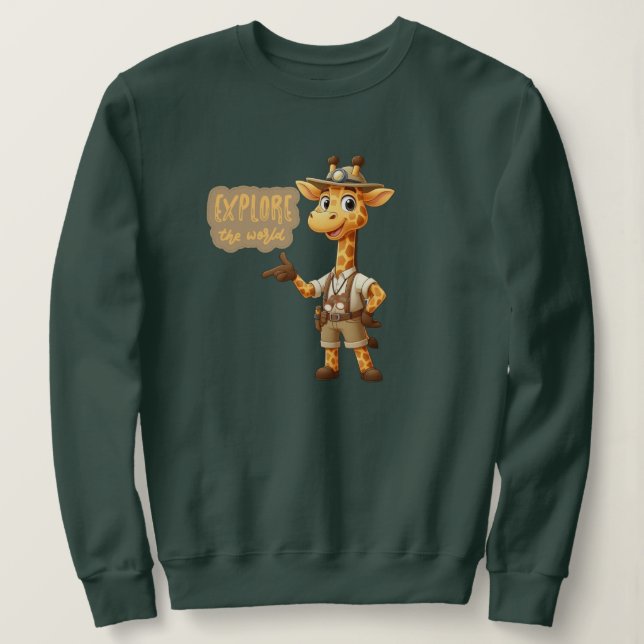 Sweatshirt Girafe Exploratrice Mignonne en safari (Design devant)