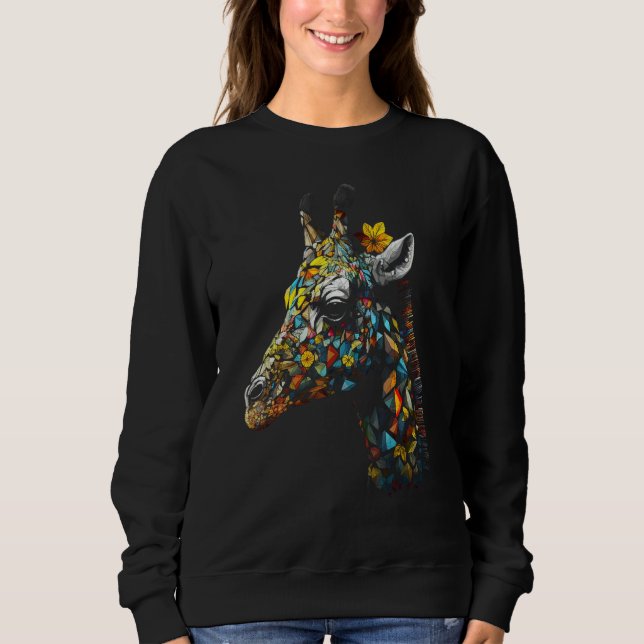 Sweatshirt Giraffe Artwork  Animal Colourful Giraffe 1 (Devant)