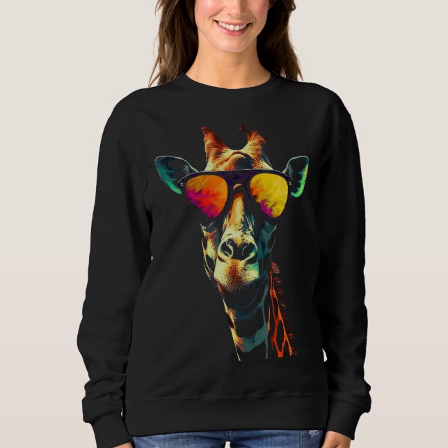 Sweatshirt Giraffe Artwork Lunettes de soleil Animal (Devant)