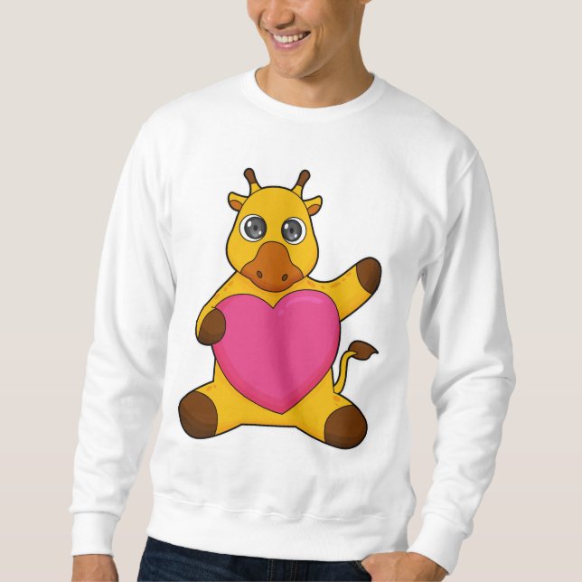 Sweatshirt Giraffe au coeur (Devant)