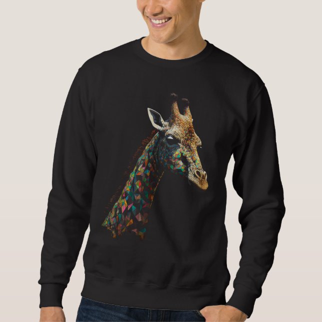 Sweatshirt Giraffe Polygon Artwork  Animal Giraffe (Devant)