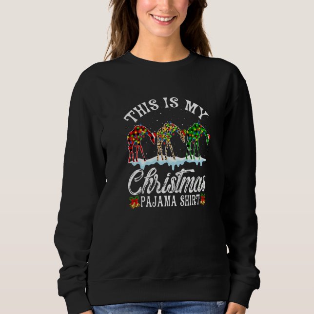 Sweatshirt Giraffe  This Is My Christmas Lights Pajama Xmas (Devant)