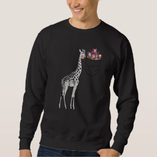 Sweatshirt Giraffe Tulip Fleur Enfants Adultes Cute Animal Po
