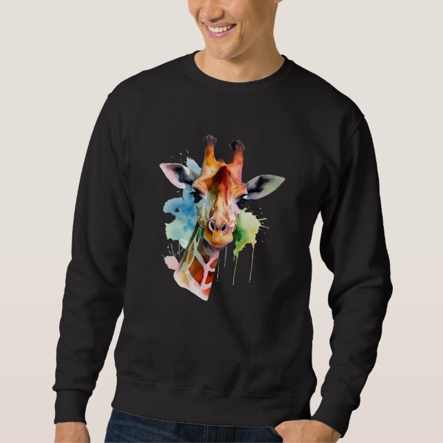 Sweatshirt Giraffe Watercolor (Devant)