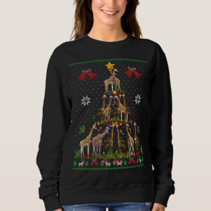 Sweatshirt Giraffe Xmas Arbre Lumière Santa Claus Vacances Ch