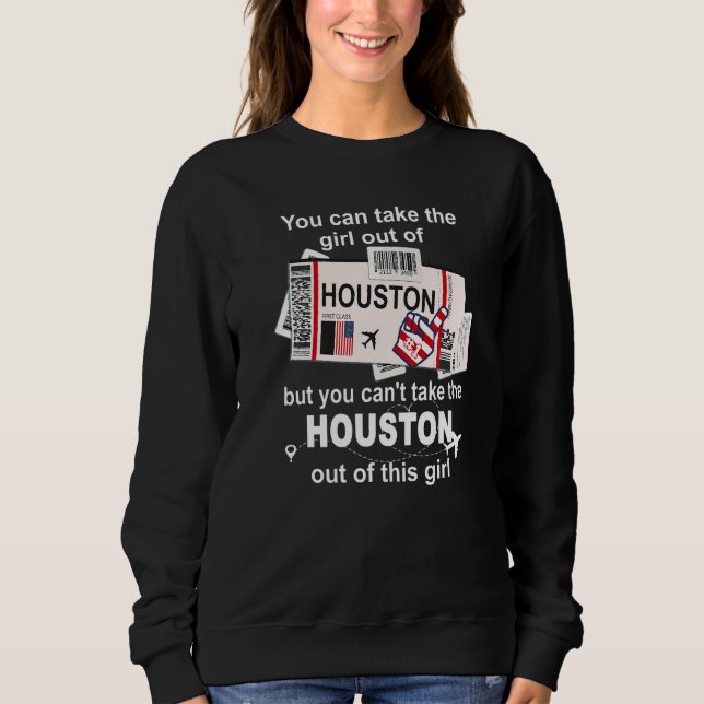 Sweatshirt Girl from Houston Boarding Pass  Flight Ticket Hou (Devant)