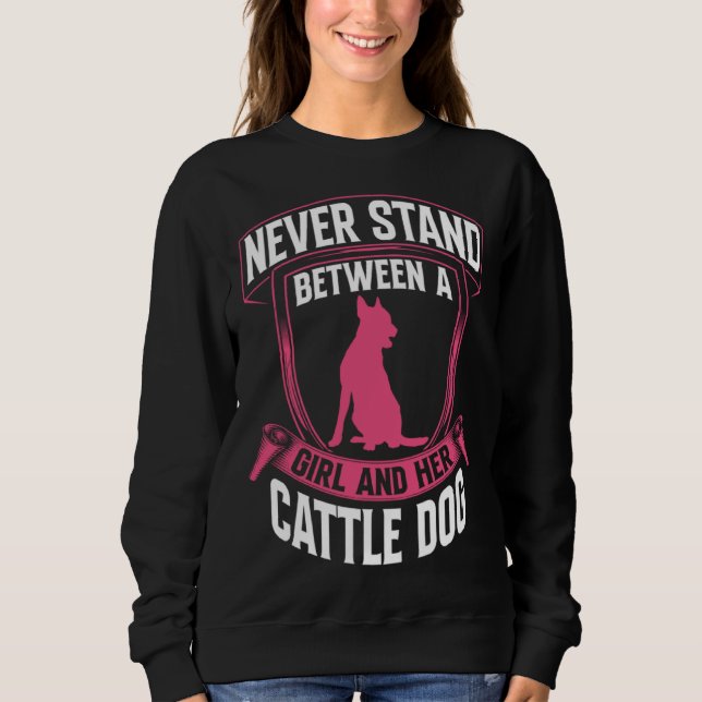 Sweatshirt Girl with Australian Cattle Dog Queensland Heeler (Devant)