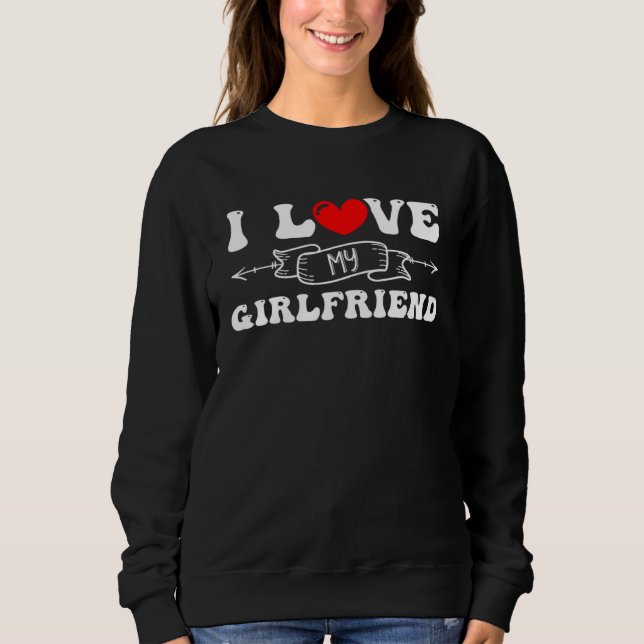 Sweatshirt Girlfriend  Couples Marriage Heart Sweet Cute (Devant)