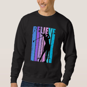Sweatshirt Girls Golf Silhouette Golfing Coach Pink Pu