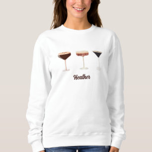 Sweatshirt Girls Night Espresso Martini Nom d'équipage Corres