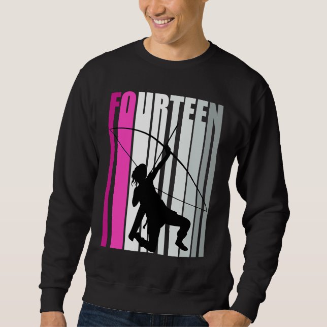 Sweatshirt Girls Pinky Archery 14th Birthday Bow Arrow Archer (Devant)