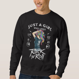 Sweatshirt Girls Rock And Roll Music Graphisme Nouveauté Tee