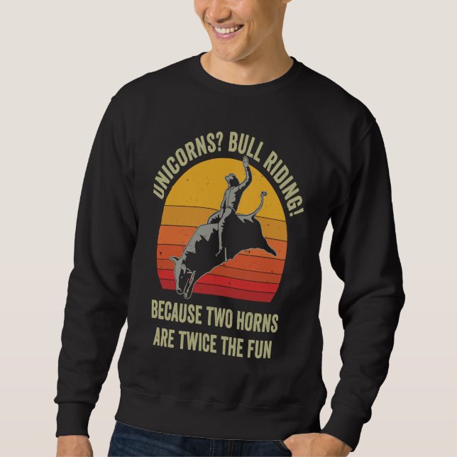 Sweatshirt Girls Women Rodeo Funny Bull Riding Pun Western (Devant)