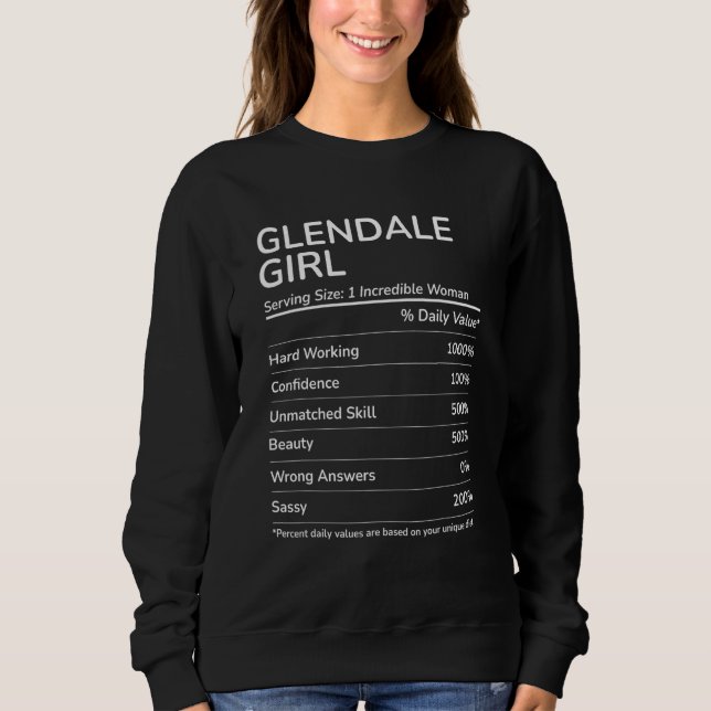 Sweatshirt Glendale Girl Funny Arizona (Devant)