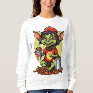 Sweatshirt Glitch Pause Clown - Neon Cyber Art Logo"