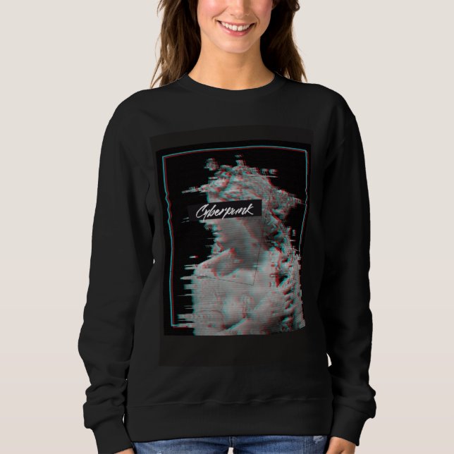Sweatshirt Glitch Vaporwave Cyberpunks Japan Streetwear 80s 9 (Devant)