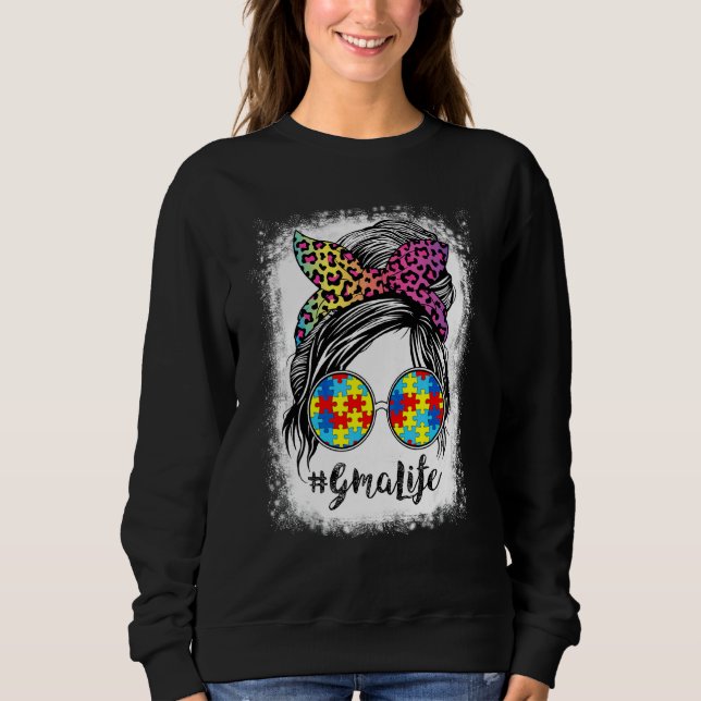 Sweatshirt Gma Life Bleached Gma Life Rainbow Leopard Messy B (Devant)