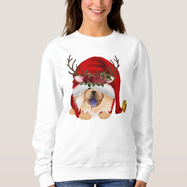 Sweatshirt GNOME 4 LES FÊTES DE NOËL - bois de cerf rouge (Devant)