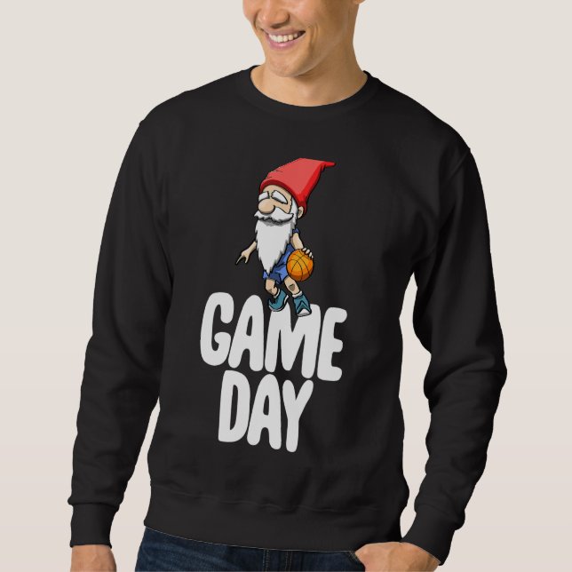 Sweatshirt Gnome de jour de jeu  Célébration de jeu de footba (Devant)