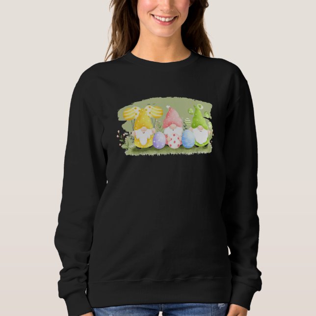 Sweatshirt Gnome de Pâques Drôle Jour de Pâques Lapin Printem (Devant)