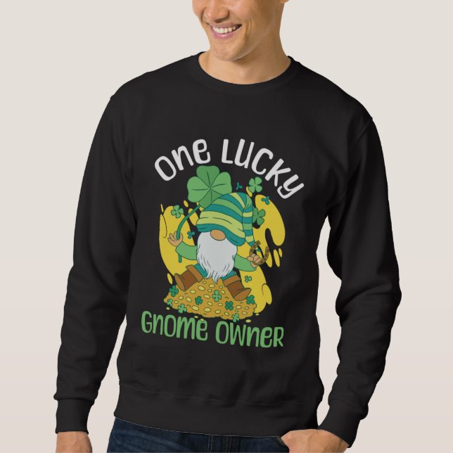 Sweatshirt Gnome Gardening St Patricks Day Lucky Garden Dwarf (Devant)