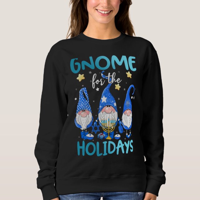 Sweatshirt Gnome Juif Les Vacances Hanoukka Menorah Ugly Ch (Devant)