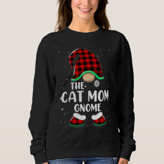Sweatshirt Gnome Maman Chat Plaid Buffalo Famille Corresponda