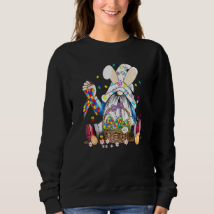 Sweatshirt Gnome Oeuf Bunny Puzzle Ruban Sensibilisation sur