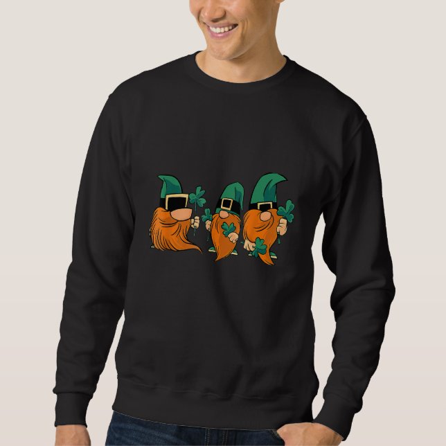 Sweatshirt Gnome St Patrick Day Irlandais Vert Saint Patrick  (Devant)