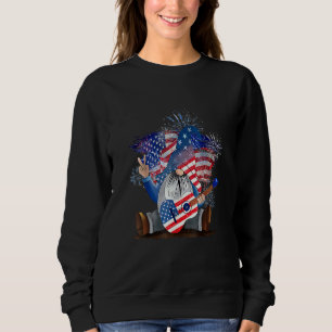 Sweatshirt Gnomes 4 juillet Guitare Drapeau Américain Patriot