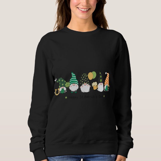 Sweatshirt Gnomes Avec Bonne Saint Patrick's Day (Devant)