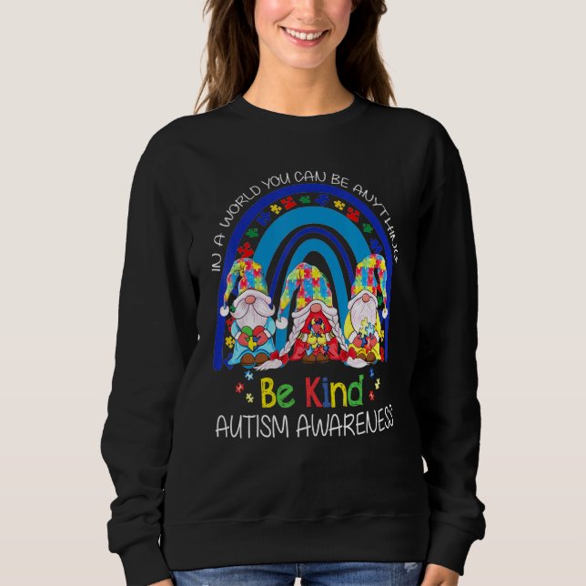 Sweatshirt Gnomes Be Sensibilisation sur l'autisme Moth Puzzl (Devant)