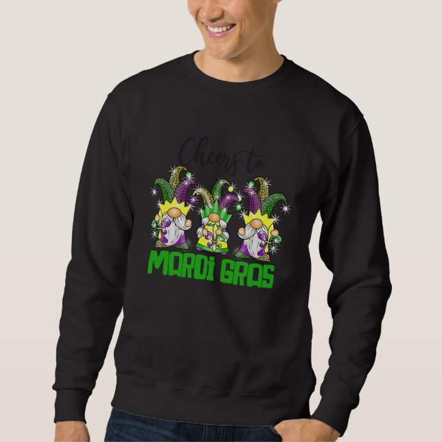 Sweatshirt Gnomes Cheers To Mardi Gras Outfit Kids Girl Boy M (Devant)