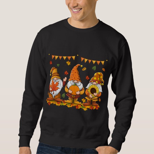 Sweatshirt Gnomes citrouilles Automne Mignons Halloween Thank (Devant)