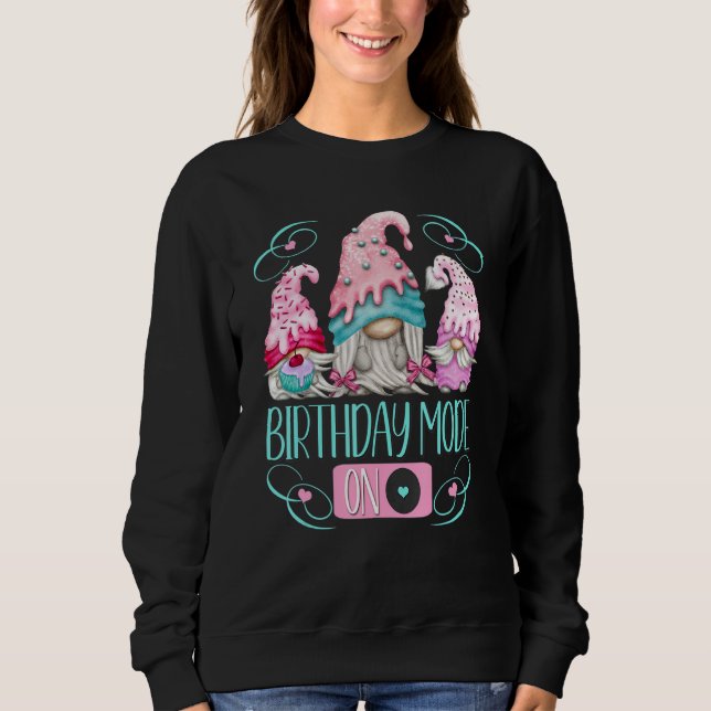 Sweatshirt Gnomes d'anniversaire pour femmes mignonne blanc m (Devant)