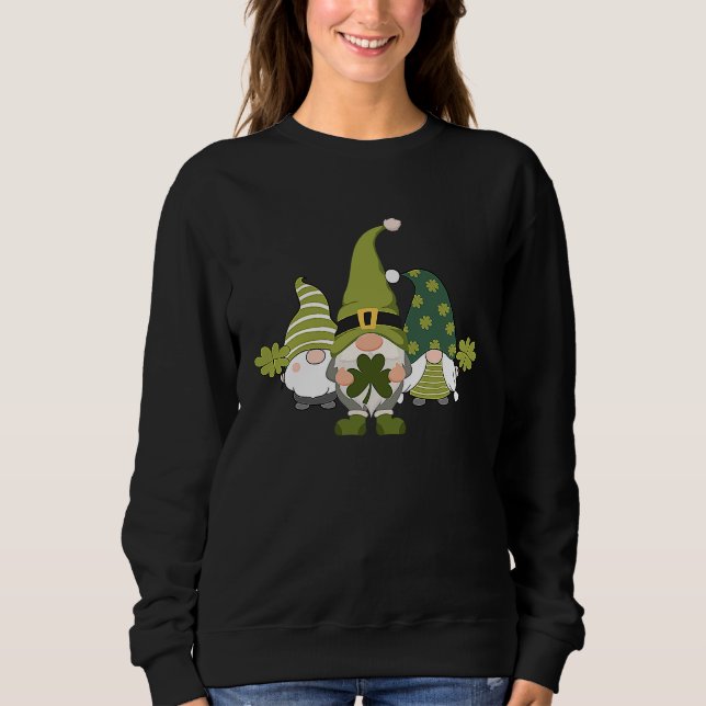 Sweatshirt Gnomes de la Saint-Patrick  Gnome Tie-Dye Trèfle I (Devant)