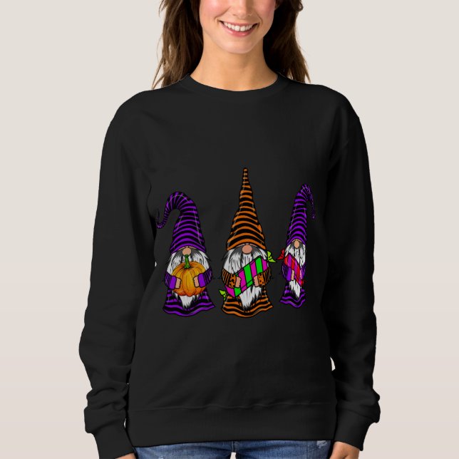 Sweatshirt Gnomes d'Halloween 3 gnome cadeau de chute heureus (Devant)